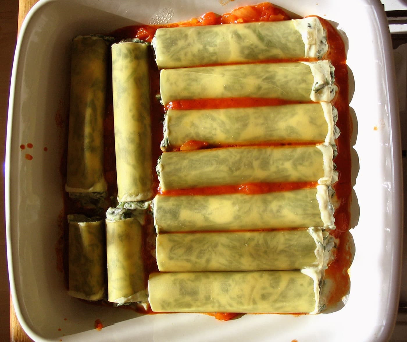 Cannelloni mit Spinat und Ricotta